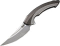 RKLAMELLADGP: Rike Lamella linerlock, dark gray DLC and satin titanium handle, 4" satin M390 blade