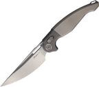 RKPRED2PLAIN: Rike Predator 2 crossbar lock, gray titanium handle, 3.5" satin M390 blade