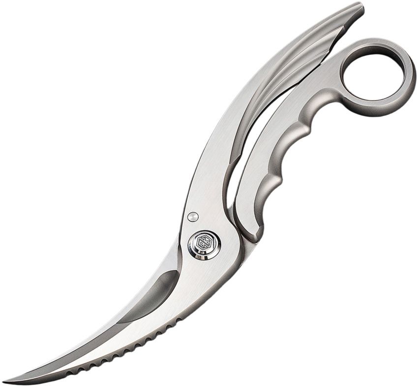 RKTACSCISSOR: Rike Tactical Scissors, brushed stainless handles, 3.5" brushed stainless blades