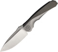 RKTISST01B: Rike Tissto 1 linerlock, black DLC and satin titanium handle, 3.75" satin M390 blade