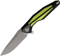 RKTULAYBFG: Rike Tulay linerlock, black and gray G10 handle, 3.75" satin 154CM blade