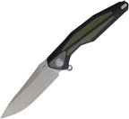 RKTULAYBODG: Rike Tulay linerlock, black and OD green G10 handle, 3.75" satin 154CM blade