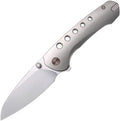 REMETTE Bee framelock folding knife with bead blast M390 blade and orange peel titanium handle with toothpick (RMT31022)