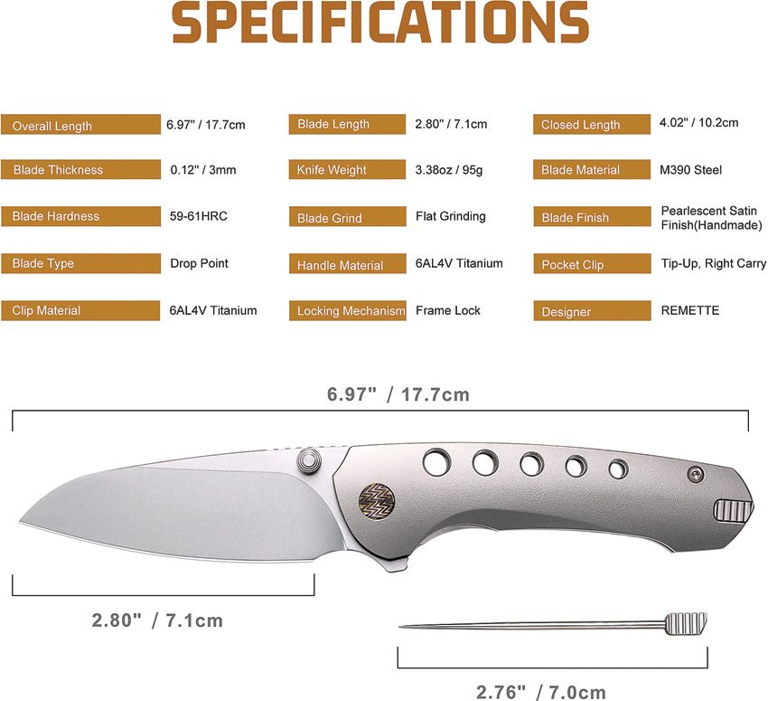 RMT31022 REMETTE Bee Framelock Ti