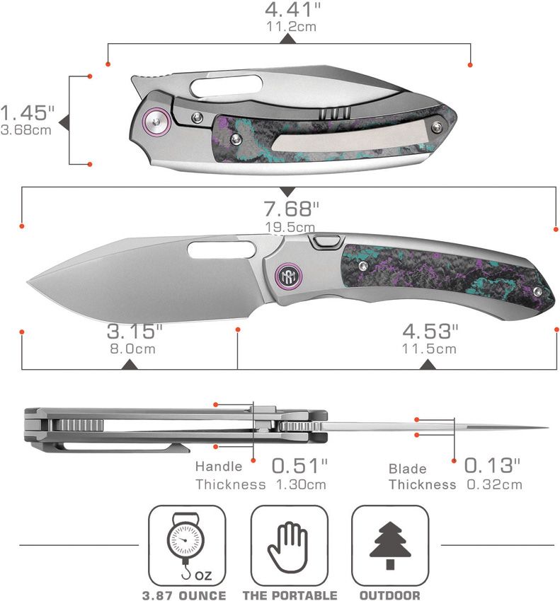 RMTORCAJY REMETTE Orca Button Framelock Ti/CF