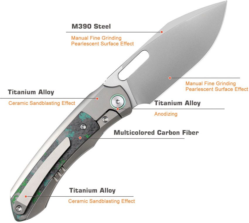 RMTORCAKD REMETTE Orca Button Framelock Ti/CF