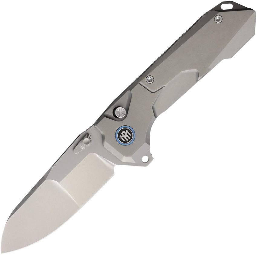 REMETTE Cosmic button linerlock folding knife with bead blast M390 blade and bead blast titanium handle (RMTRTCOTT)