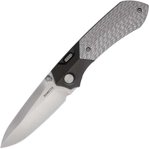 Remette RTPT framelock folding knife with bead blast M390 blade and black titanium handle with carbon fiber inlay (RMTRTPTB)