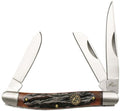 RP0001CBB: Roper Knives Chaparral Stockman, brown jigged bone handle, satin 1065 clip sheepsfoot and spey blades