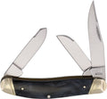 Rough Ryder Sowbelly three-blade pocket knife with mirror stainless blades and black marble resin handle (RR2078)