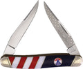 Rough Ryder Muskrat USA 250th Anniversary pocket knife with mirror dual clip blades and red white blue handle (RR2732)