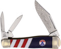 Rough Ryder Whittler USA 250th Anniversary pocket knife with mirror stainless blades and red white blue handle (RR2736)