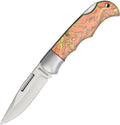 Rough Ryder lockback pocket knife with satin stainless blade and Crystal Glow handle with nickel bolsters (RR2745)