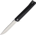 RR2746: Rough Ryder Slim linerlock, black sculpted aluminum handle, 3.75" satin stainless drop point blade