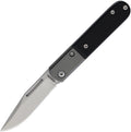 Rough Ryder Barlow pocket knife with stonewash stainless clip blade and black G10 handle with blue liners (RR2761)