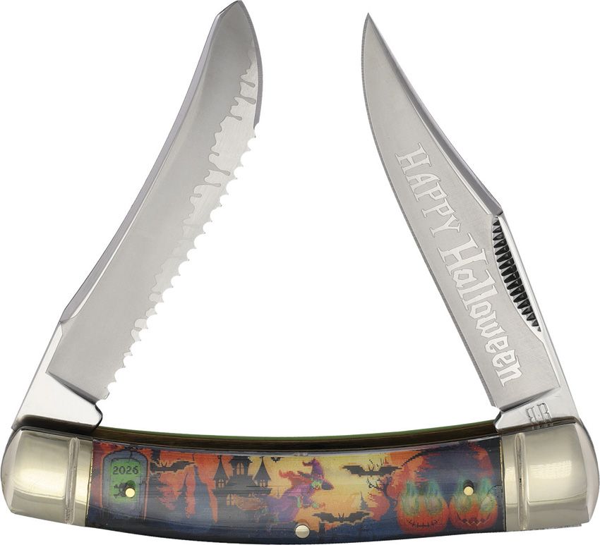 RR2797: Rough Ryder Halloween Moose traditional folder, lenticular front handle, glow in the dark back handle