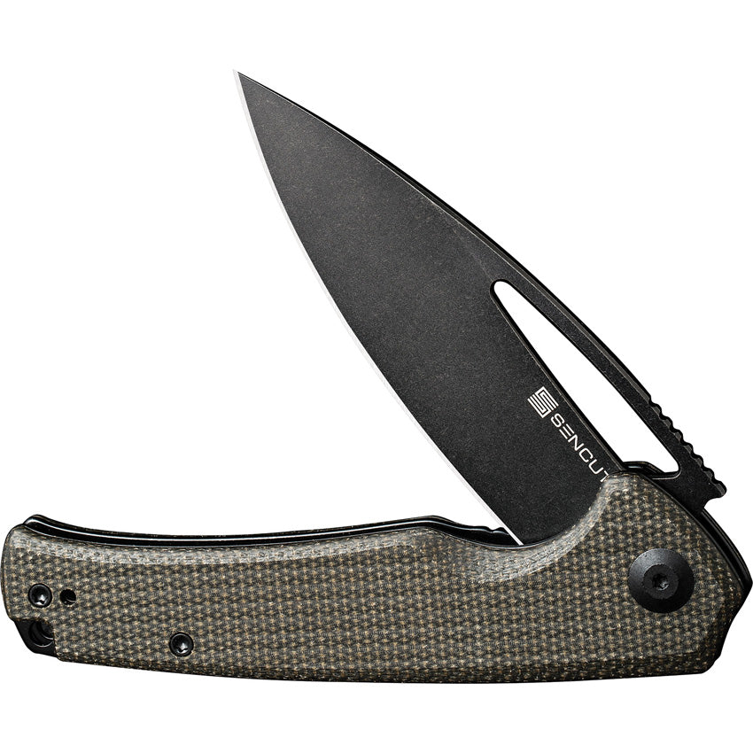 S210133 Sencut Mims Linerlock Green Micarta