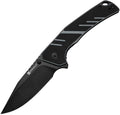 S250992: Sencut Quirk linerlock, black and gray G10 handle, 3.38" black stonewash D2 blade