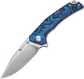 S250993: Sencut Quirk linerlock, black and blue G10 handle, 3.38" satin D2 blade
