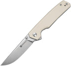 S251121: Sencut Stria linerlock, ivory G10 handle, 3.13" satin D2 straight back blade