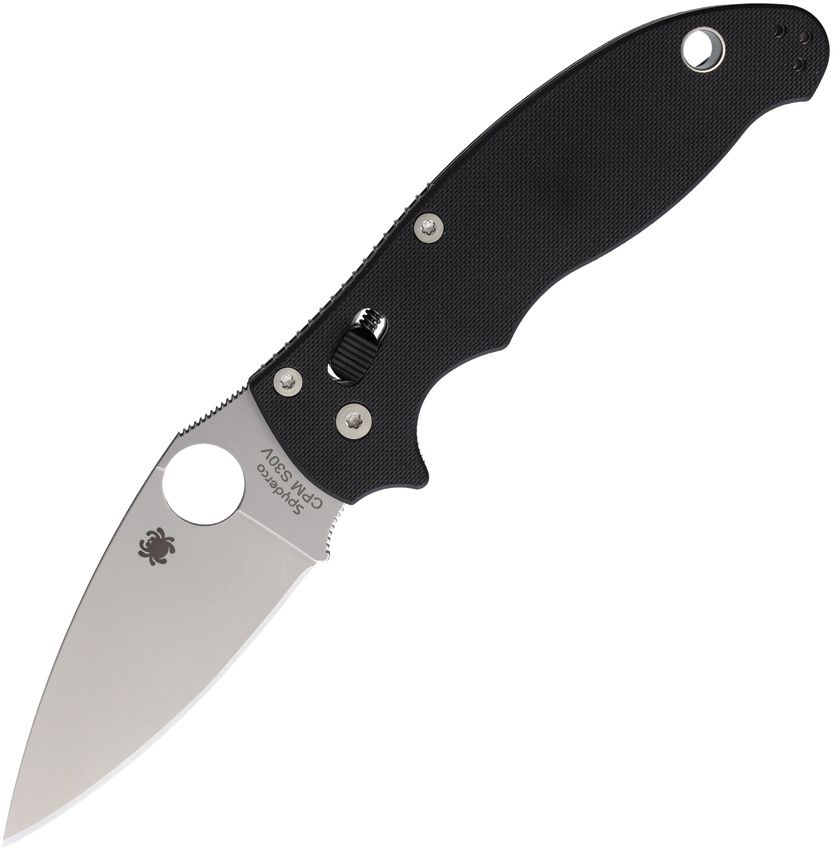 SC101GP22025: Spyderco Manix 2 Ball Bearing Lock, black G10 handle, 3.38" stonewash CPM S30V blade