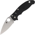 SC101GP22025: Spyderco Manix 2 Ball Bearing Lock, black G10 handle, 3.38" stonewash CPM S30V blade