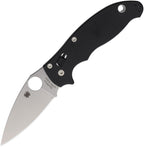SC101GP22025: Spyderco Manix 2 Ball Bearing Lock, black G10 handle, 3.38" stonewash CPM S30V blade
