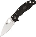 Spyderco Manix 2 with satin blade and black textured handle, displayed open.