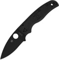 SC229PBBK: Spyderco Shaman Lightweight Compression Lock, black FRN handle, 3.63" black DLC CTS-BD1 blade