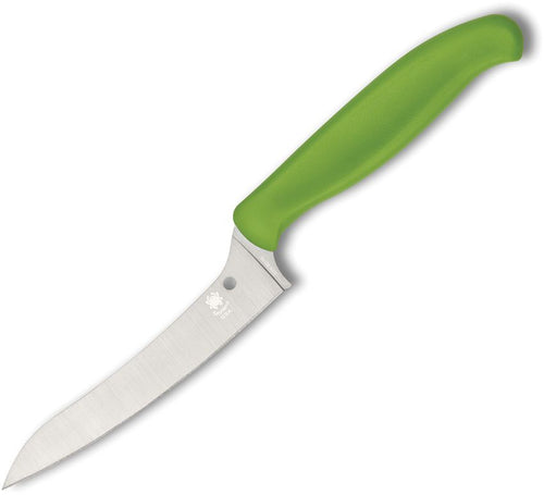 Spyderco Z-Cut kitchen knife with satin CTS-BD1 blade and green polypropylene handle (SCK14PGN)