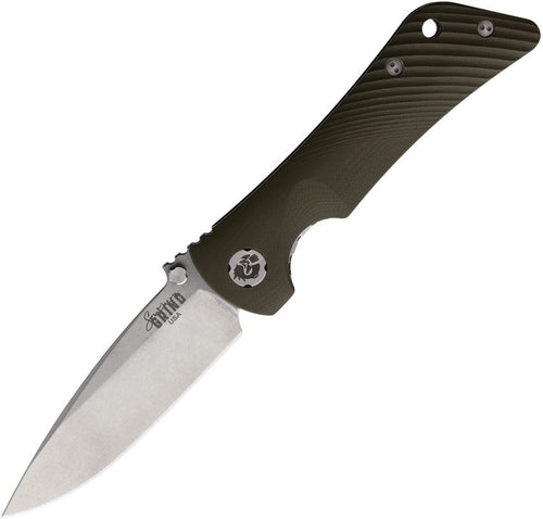 SG22273: Southern Grind Spider Monkey linerlock, OD green G10 handle, 3.25" stonewash MagnaCut blade