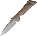 SG22327: Southern Grind Spider Monkey linerlock, tan canvas micarta handle, 3.25" stonewash S35VN drop point blade