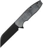 SIGKA8BB: Sig KARAK linerlock, black canvas micarta handle, 3.25" black PVD Nitro V sheepsfoot blade