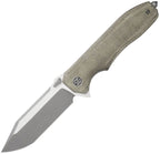 SIGVA9GT: Sig VALIDUS linerlock, OD green canvas micarta handle, 3.75" satin and acid stonewash M390 tanto blade