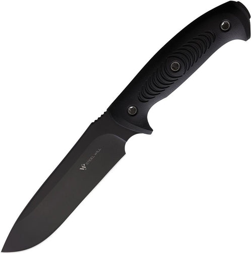 SMGR3001BK: Steel Will Roamer R300 fixed blade, black TPE handle, 6.25" black D2 drop point blade