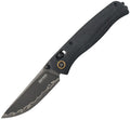 SRM255LMB3: SRM Knives Medal Ambi Lock, black canvas micarta handle, 3.25" blackwash laminated 140Cr blade