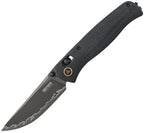 SRM255LMB3: SRM Knives Medal Ambi Lock, black canvas micarta handle, 3.25" blackwash laminated 140Cr blade