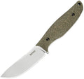 SRM605TMP: SRM Knives Fossa fixed blade, green linen micarta handle, 3.38" bead blast 14C28N upswept blade