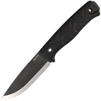 SRM702TGB: SRM Knives Bushcraft fixed blade, black G10 handle, 3.88" two-tone 14C28N blade