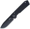 SRM7228BAB2: SRM Knives Rubik Ambi Lock, black textured aluminum handle, 3.5" black titanium coated 14C28N blade