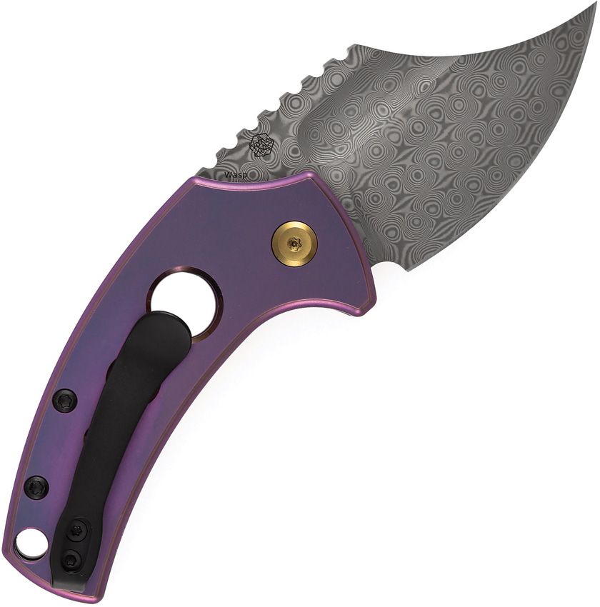 T2144F6 Kansept Knives Wasp Button Lock Purple Ti