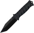 TKF201BK: Takumitak Fulcrum fixed blade, black G10 handle, 4.5" black TiNi D2 tanto blade