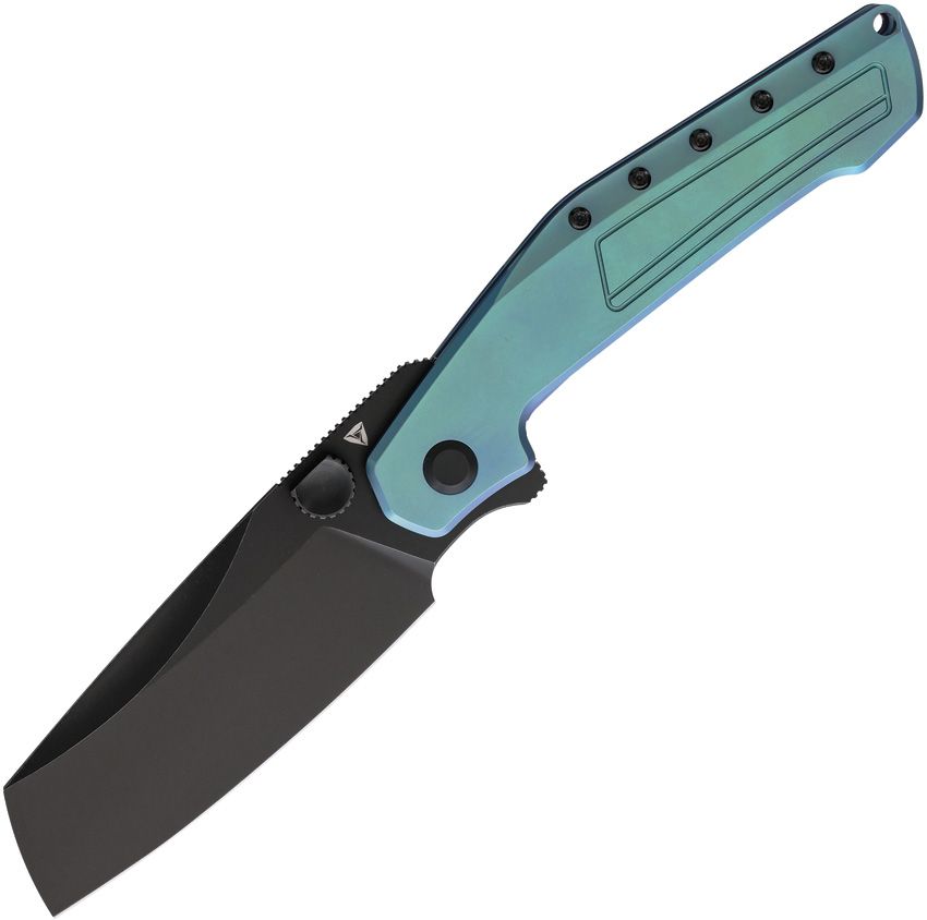 TUYBPVDBHGR Tuya Knives Tuya Knife Digger Framelock Ti Green