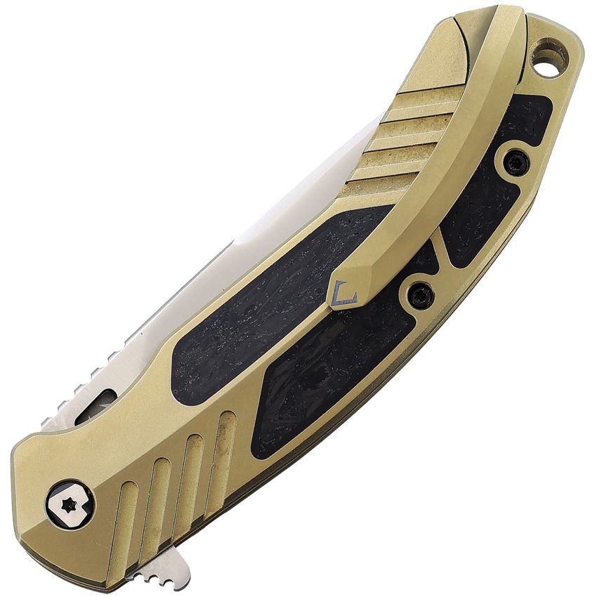 VNI16TICFPGD V Knives V NIVES Tectonic Linerlock CF Gold