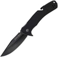 VNI35FPBBK: V Nives Black Rambo Utility Pro folder, black textured FRN handle, 3.75" black PVD 420HC clip point blade
