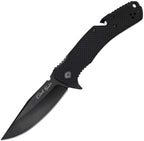 VNI35FPBBK: V Nives Black Rambo Utility Pro folder, black textured FRN handle, 3.75" black PVD 420HC clip point blade