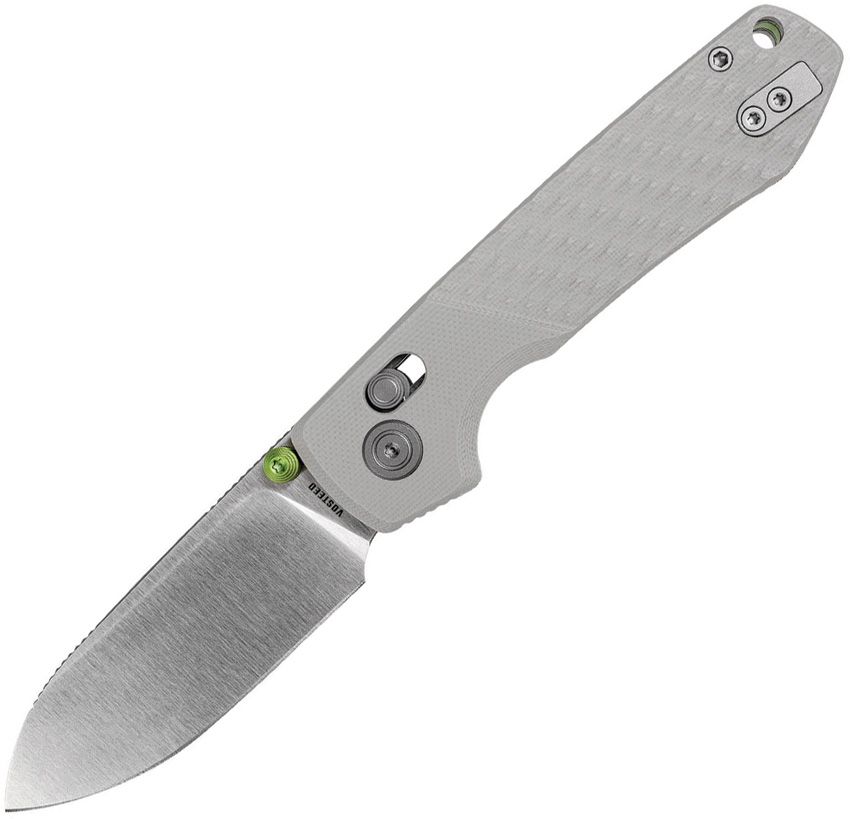 VOSA4904: Vosteed Raccoon ModSwap crossbar lock, gray G10 handle, 3.25" satin Nitro V drop point blade