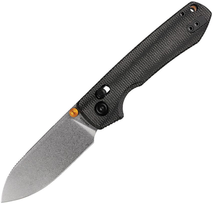 VOSA4906: Vosteed Raccoon ModSwap crossbar lock, black micarta handle, 3.25" stonewash Nitro V blade
