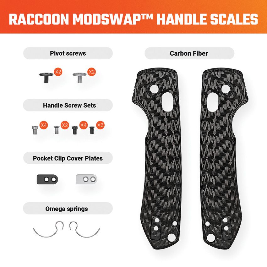 Vosteed Raccoon ModSwap interchangeable handle scales in black