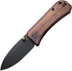 WE2004K: We Knife Banter linerlock, Cuibourtia wood handle, 3" black stonewash S35VN drop point blade